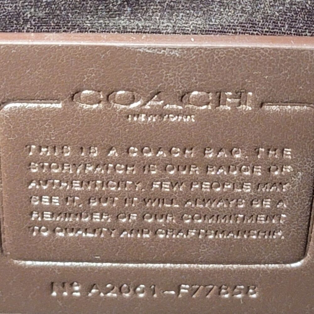 Coach Signature Embossed Coated Leather Briefcase Portfolio Laptop Bag Black - Picture 9 of 10